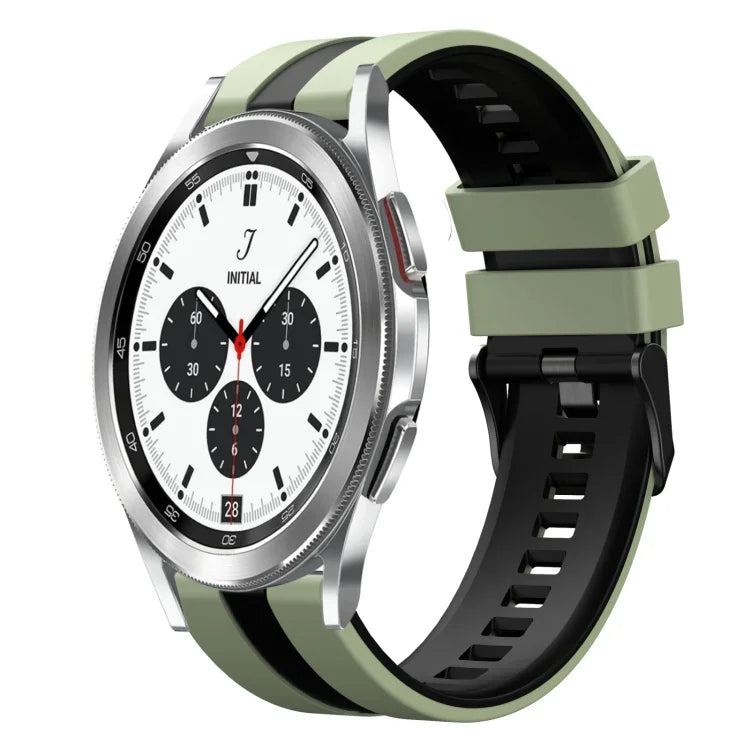 20mm Two Color Sports Silicone Watch Band, For Samsung  Galaxy Watch 4 Classic 42mm, For Samsung Galaxy Watch Active 2 44mm, For Samsung Galaxy Watch Active 2 40mm