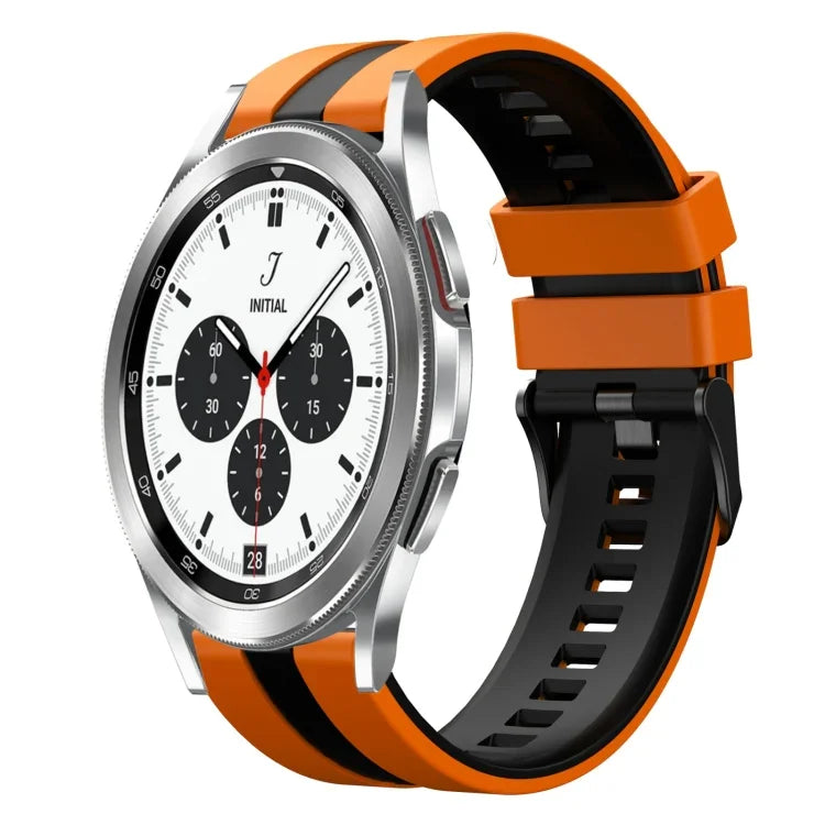 20mm Two Color Sports Silicone Watch Band, For Samsung  Galaxy Watch 4 Classic 42mm, For Samsung Galaxy Watch Active 2 44mm, For Samsung Galaxy Watch Active 2 40mm