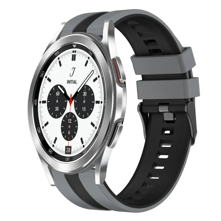 20mm Two Color Sports Silicone Watch Band, For Samsung  Galaxy Watch 4 Classic 42mm, For Samsung Galaxy Watch Active 2 44mm, For Samsung Galaxy Watch Active 2 40mm