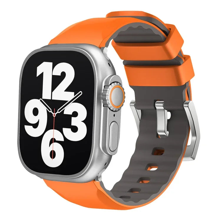 Two-Color Silicone Watch Band, For Apple Watch Series 7 41mm, For Apple Watch Series 7 45mm, For Apple Watch SE 40mm, For Apple Watch SE 44mm