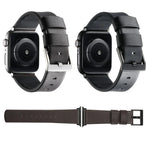Genuine Leather Hybrid Silicone Watch Band, For Apple Watch Series 7 41mm, For Apple Watch Series 7 45mm, For Apple Watch SE 40mm, For Apple Watch SE 44mm, For Apple Watch Series 6 40mm, For Apple Watch Series 6 44mm, For Apple Watch Series 5 44mm     ...