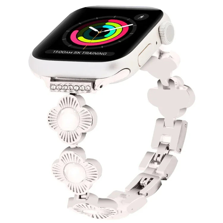 Four Leaf Clover Quick-Release Metal Chain Watch Band, For Apple Watch Series 3 38mm, For Apple Watch Series 3 42mm