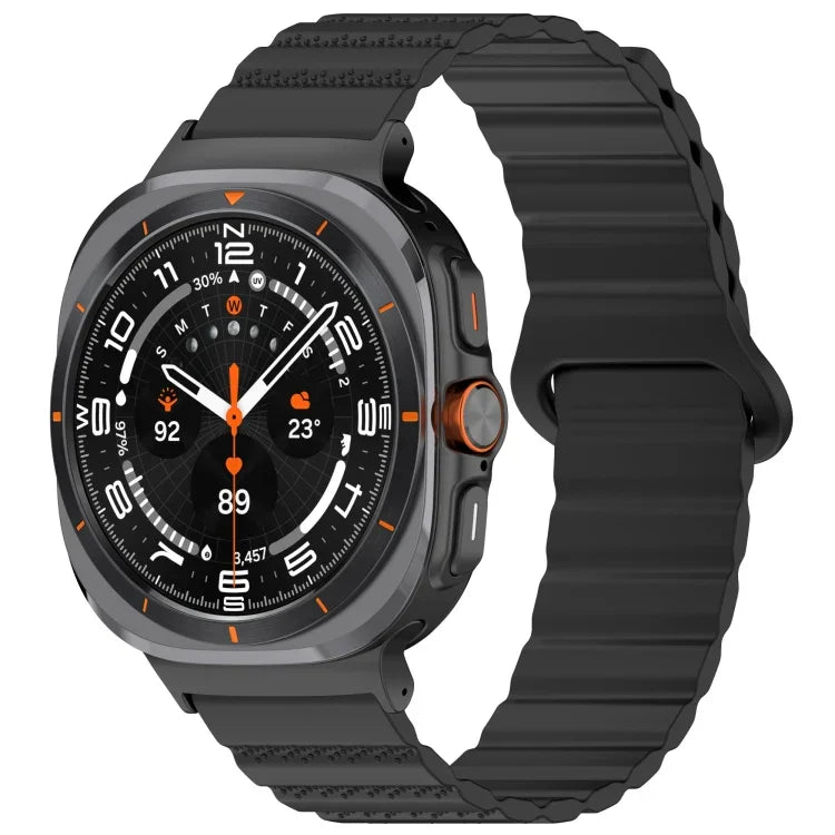 For Samsung Galaxy Watch Ultra 47mm Spot Pattern Two Color Magnetic Silicone Watch Band