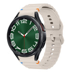 Wave Pattern Stitched Silicone Watch Band, For Samsung Galaxy Watch 7 40 / 44mm, For Samsung Galaxy Watch 6 Classic, For Samsung Galaxy Watch 6 40 / 44mm, For Samsung Galaxy Watch 5 40 / 44mm