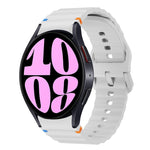 Wave Pattern Stitched Silicone Watch Band, For Samsung Galaxy Watch 7 40 / 44mm, For Samsung Galaxy Watch 6 Classic, For Samsung Galaxy Watch 6 40 / 44mm, For Samsung Galaxy Watch 5 40 / 44mm