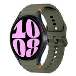 Wave Pattern Stitched Silicone Watch Band, For Samsung Galaxy Watch 7 40 / 44mm, For Samsung Galaxy Watch 6 Classic, For Samsung Galaxy Watch 6 40 / 44mm, For Samsung Galaxy Watch 5 40 / 44mm