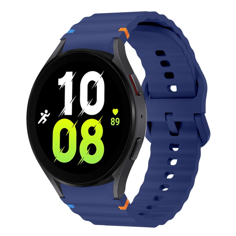 Wave Pattern Stitched Silicone Watch Band, For Samsung Galaxy Watch 7 40 / 44mm, For Samsung Galaxy Watch 6 Classic, For Samsung Galaxy Watch 6 40 / 44mm, For Samsung Galaxy Watch 5 40 / 44mm
