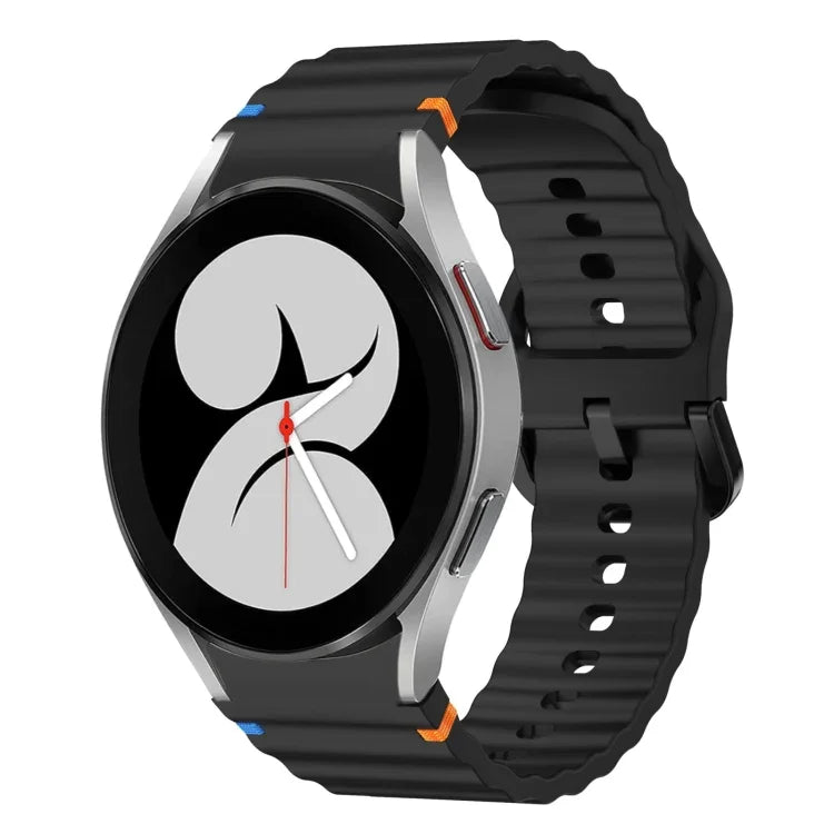 Wave Pattern Stitched Silicone Watch Band, For Samsung Galaxy Watch 5 Pro, For Samsung Galaxy Watch 4 40 / 44mm, For Samsung Galaxy Watch 4 Classic 42 / 46mm, For Samsung Galaxy Watch3 41mm