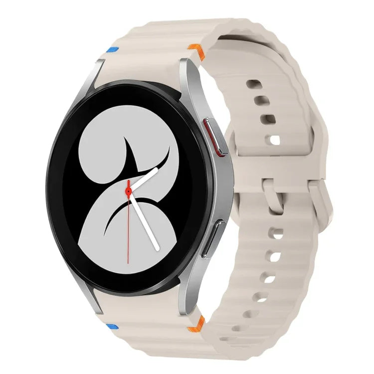 Wave Pattern Stitched Silicone Watch Band, For Samsung Galaxy Watch 5 Pro, For Samsung Galaxy Watch 4 40 / 44mm, For Samsung Galaxy Watch 4 Classic 42 / 46mm, For Samsung Galaxy Watch3 41mm