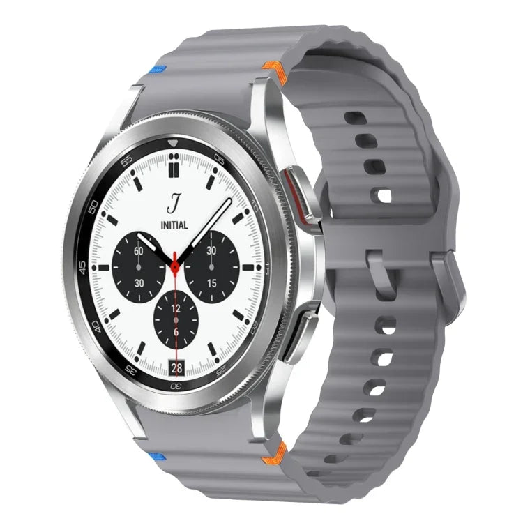 Wave Pattern Stitched Silicone Watch Band, For Samsung Galaxy Watch 5 Pro, For Samsung Galaxy Watch 4 40 / 44mm, For Samsung Galaxy Watch 4 Classic 42 / 46mm, For Samsung Galaxy Watch3 41mm