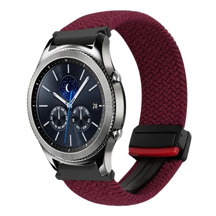 22mm Magnetic Buckle Braided Watch Band, For Samsung Galaxy Gear S3 Classic, For Samsung Galaxy Watch 46mm