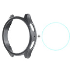 ENKAY Hat-Prince Electroplated Hard PC Case + 0.2mm 9H Glass Screen Protector, For Samsung Galaxy Watch7 44mm, For Samsung Galaxy Watch7 40mm