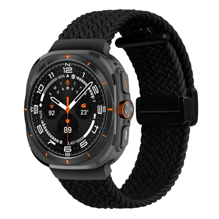 For Samsung Galaxy Watch Ultra 47mm Fold Magnetic Buckle Braided Watch Band
