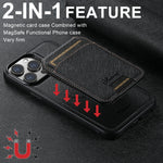 Suteni H18 Cross Grain MagSafe Wallet Leather Phone Case, For iPhone 13 Pro Max, For iPhone 13 Pro, For iPhone 13, For iPhone 12, For iPhone 12 Pro Max, For iPhone 12 Pro