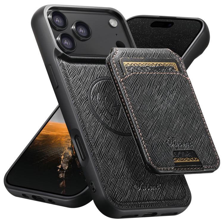 Suteni H18 Cross Grain MagSafe Wallet Leather Phone Case, For iPhone 17 Pro Max, For iPhone 17 Pro, For iPhone 17, For iPhone Air, For iPhone 16 Pro Max, For iPhone 16 Pro, For iPhone 16 Plus, For iPhone 16, For iPhone 15 Pro Max, For iPhone 15 Pro    ...