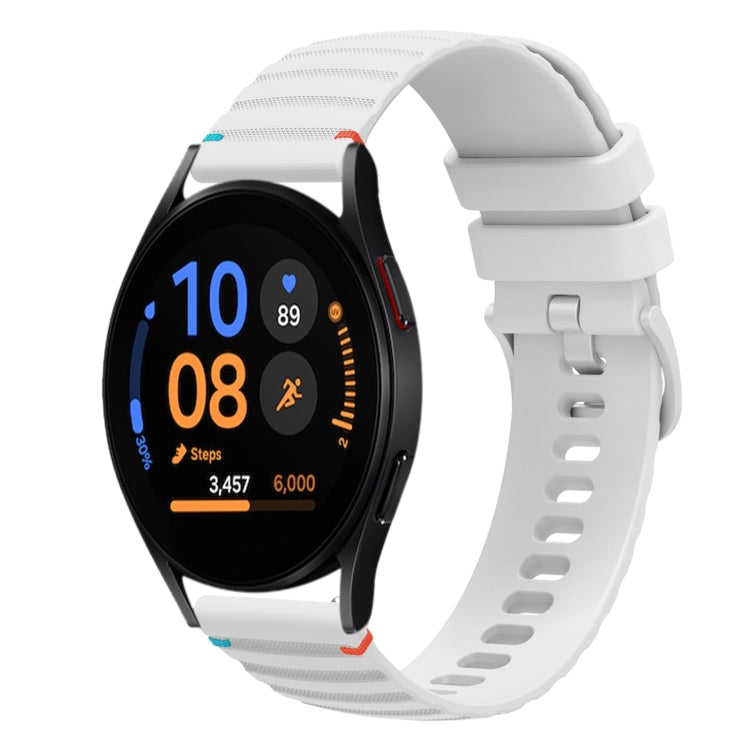 Wavy Dotted Stitched 20mm Silicone Watch Band, For Samsung Galaxy Watch FE 40mm, For Samsung Galaxy Watch 7 40 / 44mm, For Samsung Galaxy Watch 6  Cassic 43 / 47mm, For Samsung Galaxy Watch 6 40 / 44mm