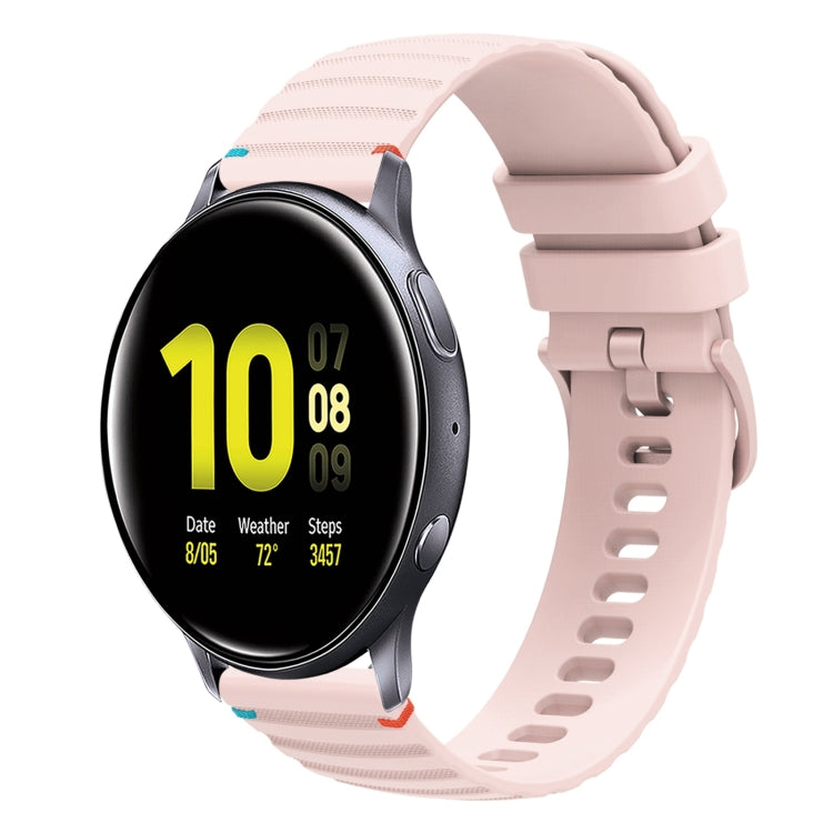 Wavy Dotted Stitched 20mm Silicone Watch Band, For Samsung Galaxy Gear Sport, For Samsung Galaxy Watch Active 2, For Samsung Galaxy Watch3 41mm, For Samsung Galaxy Watch Active