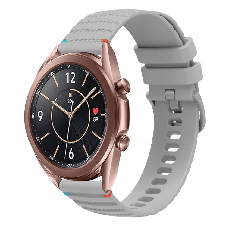 Wavy Dotted Stitched 20mm Silicone Watch Band, For Samsung Galaxy Gear Sport, For Samsung Galaxy Watch Active 2, For Samsung Galaxy Watch3 41mm, For Samsung Galaxy Watch Active
