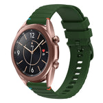 Wavy Dotted Stitched 20mm Silicone Watch Band, For Samsung Galaxy Gear Sport, For Samsung Galaxy Watch Active 2, For Samsung Galaxy Watch3 41mm, For Samsung Galaxy Watch Active