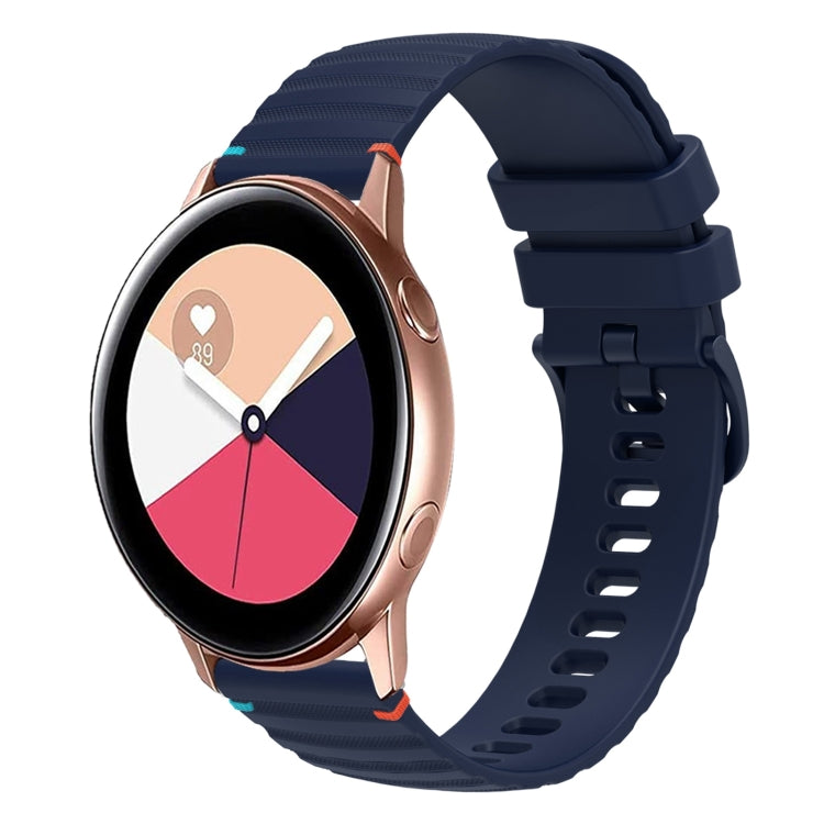 Wavy Dotted Stitched 20mm Silicone Watch Band, For Samsung Galaxy Gear Sport, For Samsung Galaxy Watch Active 2, For Samsung Galaxy Watch3 41mm, For Samsung Galaxy Watch Active