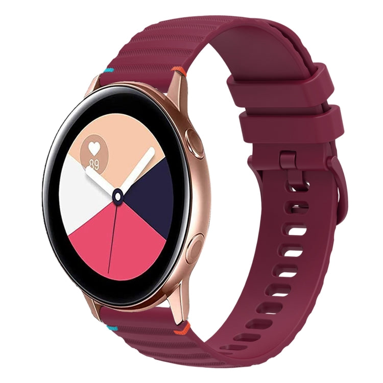 Wavy Dotted Stitched 20mm Silicone Watch Band, For Samsung Galaxy Gear Sport, For Samsung Galaxy Watch Active 2, For Samsung Galaxy Watch3 41mm, For Samsung Galaxy Watch Active