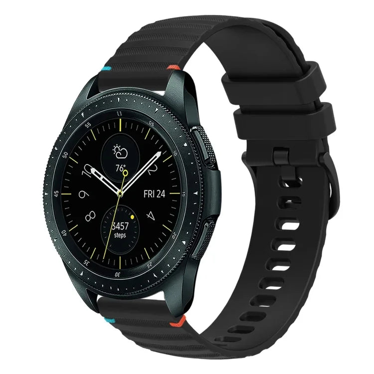 Wavy Dotted Stitched 20mm Silicone Watch Band, For Samsung Galaxy Watch 42mm, For Samsung Gear S2 Classic