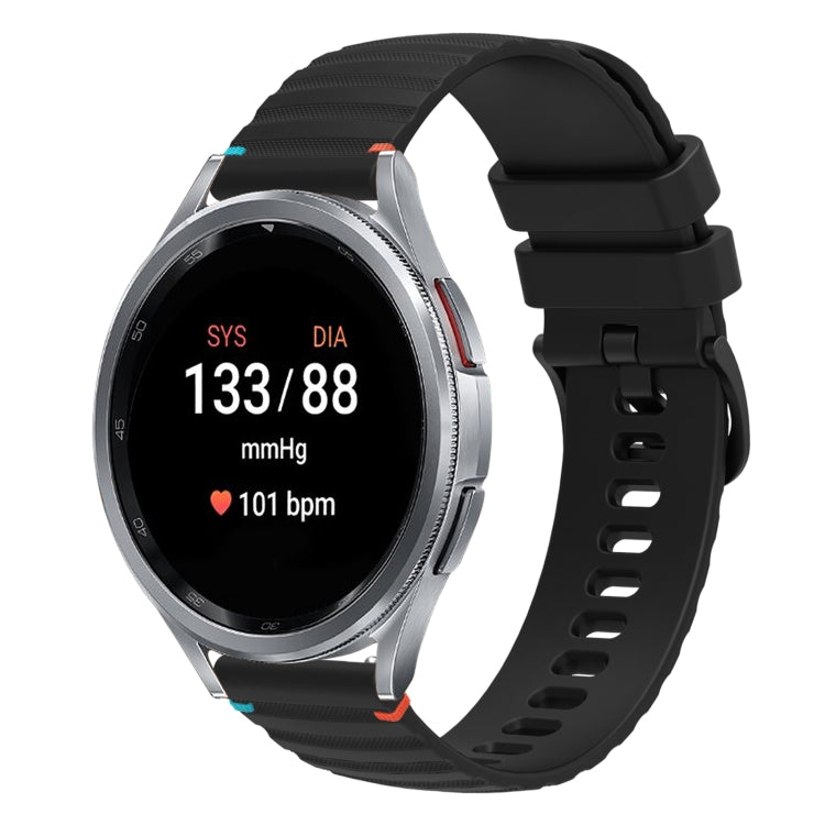 Wavy Dotted Stitched 20mm Silicone Watch Band, For Samsung Galaxy Watch FE 40mm, For Samsung Galaxy Watch 7 40 / 44mm, For Samsung Galaxy Watch 6  Cassic 43 / 47mm, For Samsung Galaxy Watch 6 40 / 44mm