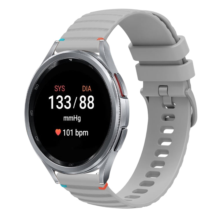 Wavy Dotted Stitched 20mm Silicone Watch Band, For Samsung Galaxy Watch FE 40mm, For Samsung Galaxy Watch 7 40 / 44mm, For Samsung Galaxy Watch 6  Cassic 43 / 47mm, For Samsung Galaxy Watch 6 40 / 44mm