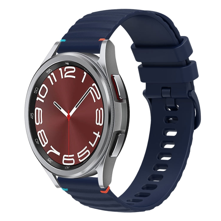 Wavy Dotted Stitched 20mm Silicone Watch Band, For Samsung Galaxy Watch FE 40mm, For Samsung Galaxy Watch 7 40 / 44mm, For Samsung Galaxy Watch 6  Cassic 43 / 47mm, For Samsung Galaxy Watch 6 40 / 44mm