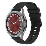 Wavy Dotted Stitched 20mm Silicone Watch Band, For Samsung Galaxy Watch FE 40mm, For Samsung Galaxy Watch 7 40 / 44mm, For Samsung Galaxy Watch 6  Cassic 43 / 47mm, For Samsung Galaxy Watch 6 40 / 44mm