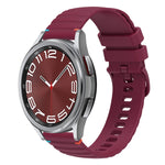 Wavy Dotted Stitched 20mm Silicone Watch Band, For Samsung Galaxy Watch FE 40mm, For Samsung Galaxy Watch 7 40 / 44mm, For Samsung Galaxy Watch 6  Cassic 43 / 47mm, For Samsung Galaxy Watch 6 40 / 44mm