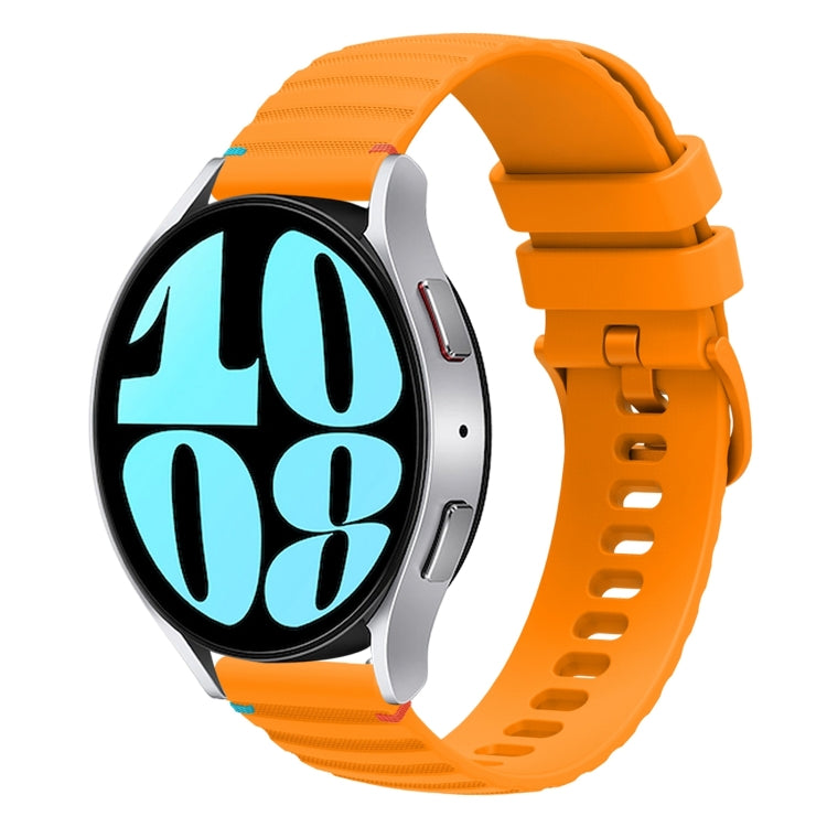 Wavy Dotted Stitched 20mm Silicone Watch Band, For Samsung Galaxy Watch FE 40mm, For Samsung Galaxy Watch 7 40 / 44mm, For Samsung Galaxy Watch 6  Cassic 43 / 47mm, For Samsung Galaxy Watch 6 40 / 44mm