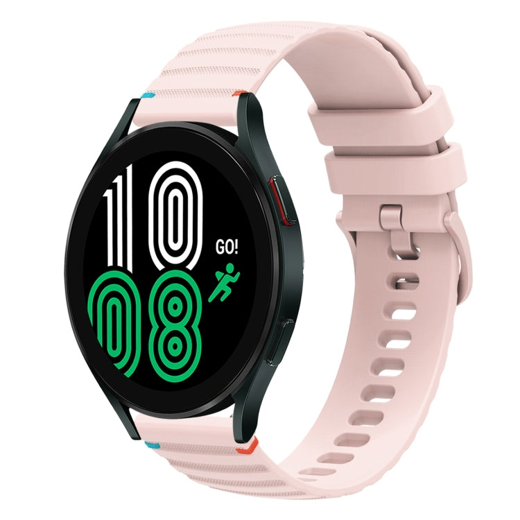 Wavy Dotted Stitched 20mm Silicone Watch Band, For Samsung Galaxy Watch 5 40 / 44mm, For Samsung Galaxy Watch 5 Pro 45mm, For Samsung Galaxy Watch 4 40 / 44mm, For Samsung Galaxy Watch 4 Classic 42 / 46mm