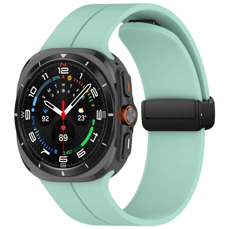 For Samsung Galaxy Watch Ultra 47mm Groove Style Folding Magnetic Buckle Silicone Watch Band