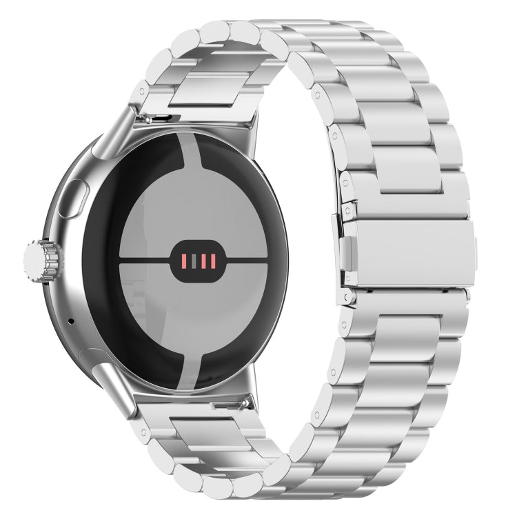 Three Beads Stainless Steel Metal Watch Band, For Google Pixel Watch 5 / 4 / 3 / 2 / 1 41mm, For Google Pixel Watch 5 / 4 / 3 45mm