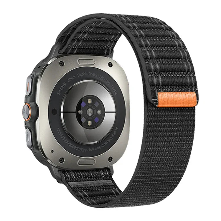 For Samsung Galaxy Watch Ultra 47mm / Ultra 2025 Sea Wave Texture Nylon Hook and Loop Fastener Watch Band