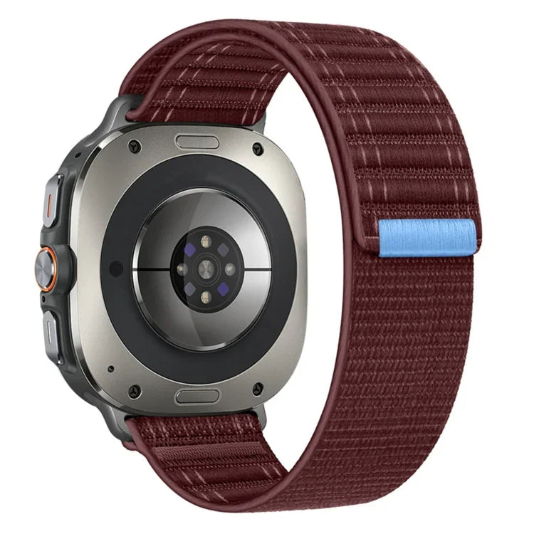 For Samsung Galaxy Watch Ultra 47mm / Ultra 2025 Sea Wave Texture Nylon Hook and Loop Fastener Watch Band