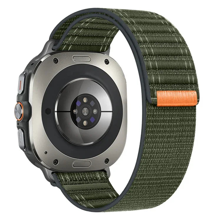 For Samsung Galaxy Watch Ultra 47mm / Ultra 2025 Sea Wave Texture Nylon Hook and Loop Fastener Watch Band