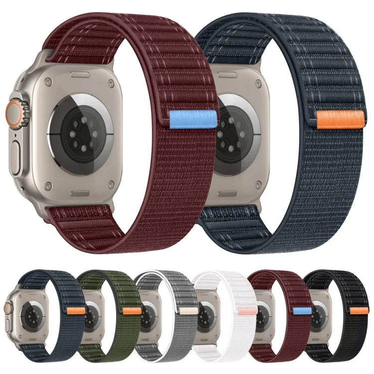 Sea Wave Nylon Hook and Loop Fastener Watch Band, For Apple Watch Series 4 44mm, For Apple Watch Series 4 40mm, For Apple Watch Series 3 38mm, For Apple Watch Series 3 42mm