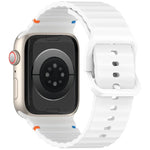 Wavy Grain Stitched Silicone Watch Band, For Apple Watch SE 2023 44mm, For Apple Watch SE 2023 40mm, For Apple Watch Ultra 2 49mm, For Apple Watch Series 9 45mm