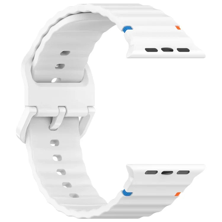 Wavy Grain Stitched Silicone Watch Band, For Apple Watch Series 9 41mm, For Apple Watch Ultra 49mm, For Apple Watch Series 8 41mm, For Apple Watch Series 8 45mm