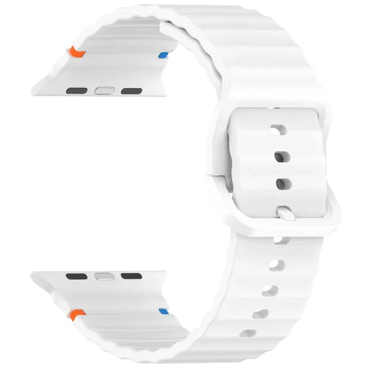 Wavy Grain Stitched Silicone Watch Band, For Apple Watch Series 6 40mm, For Apple Watch Series 6 44mm, For Apple Watch Series 5 44mm, For Apple Watch Series 5 40mm