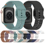 Wavy Grain Stitched Silicone Watch Band, For Apple Watch Series 9 41mm, For Apple Watch Ultra 49mm, For Apple Watch Series 8 41mm, For Apple Watch Series 8 45mm