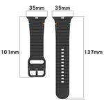 Wavy Grain Stitched Silicone Watch Band, For Apple Watch Series 6 40mm, For Apple Watch Series 6 44mm, For Apple Watch Series 5 44mm, For Apple Watch Series 5 40mm