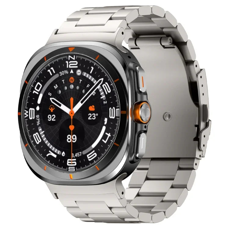 For Samsung Galaxy Watch Ultra 47mm Three Beads Titanium Alloy Metal Watch Band