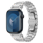 Pathfinder Stainless Steel Metal Watch Band, For Apple Watch Series 10 46mm, For Apple Watch SE 2023 44mm, For Apple Watch Ultra 2 49mm, For Apple Watch Series 9 45mm, For Apple Watch Ultra 49mm, For Apple Watch Series 8 45mm, For Apple Watch SE 2022 4...