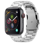 Three Beads Titanium Alloy Metal Watch Band, For Apple Watch Series 7 41mm, For Apple Watch Series 7 45mm, For Apple Watch Series 6 40mm, For Apple Watch Series 6 44mm, For Apple Watch Series 5 44mm, For Apple Watch Series 5 40mm                       ...