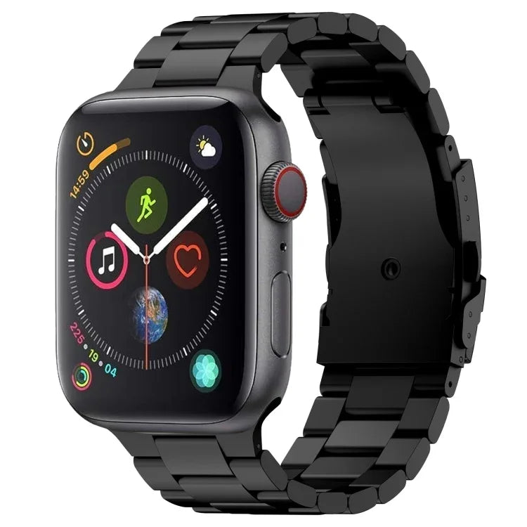 Three Beads Titanium Alloy Metal Watch Band, For Apple Watch Series 7 41mm, For Apple Watch Series 7 45mm, For Apple Watch Series 6 40mm, For Apple Watch Series 6 44mm, For Apple Watch Series 5 44mm, For Apple Watch Series 5 40mm                       ...