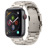 Three Beads Titanium Alloy Metal Watch Band, For Apple Watch Series 7 41mm, For Apple Watch Series 7 45mm, For Apple Watch Series 6 40mm, For Apple Watch Series 6 44mm, For Apple Watch Series 5 44mm, For Apple Watch Series 5 40mm                       ...