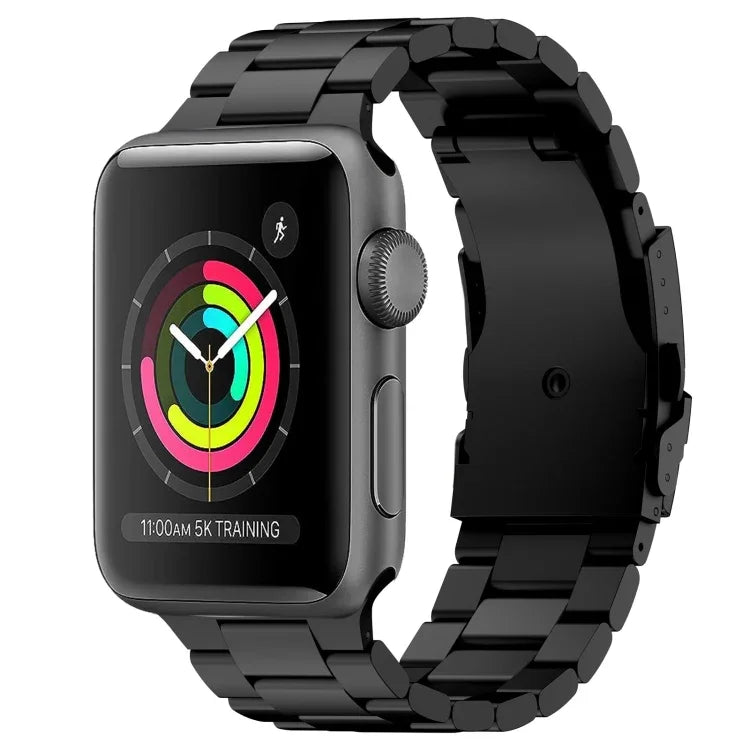 Three Beads Titanium Alloy Metal Watch Band, For Apple Watch Series 7 41mm, For Apple Watch Series 7 45mm, For Apple Watch Series 6 40mm, For Apple Watch Series 6 44mm, For Apple Watch Series 5 44mm, For Apple Watch Series 5 40mm                       ...